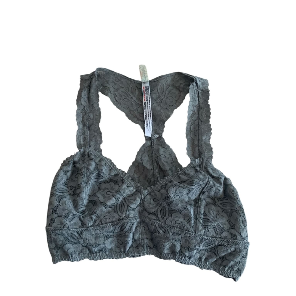 FP Intimately Grey Lace Bralette Coquette‎ Whimsigoth Fairycore Racerback Bra M